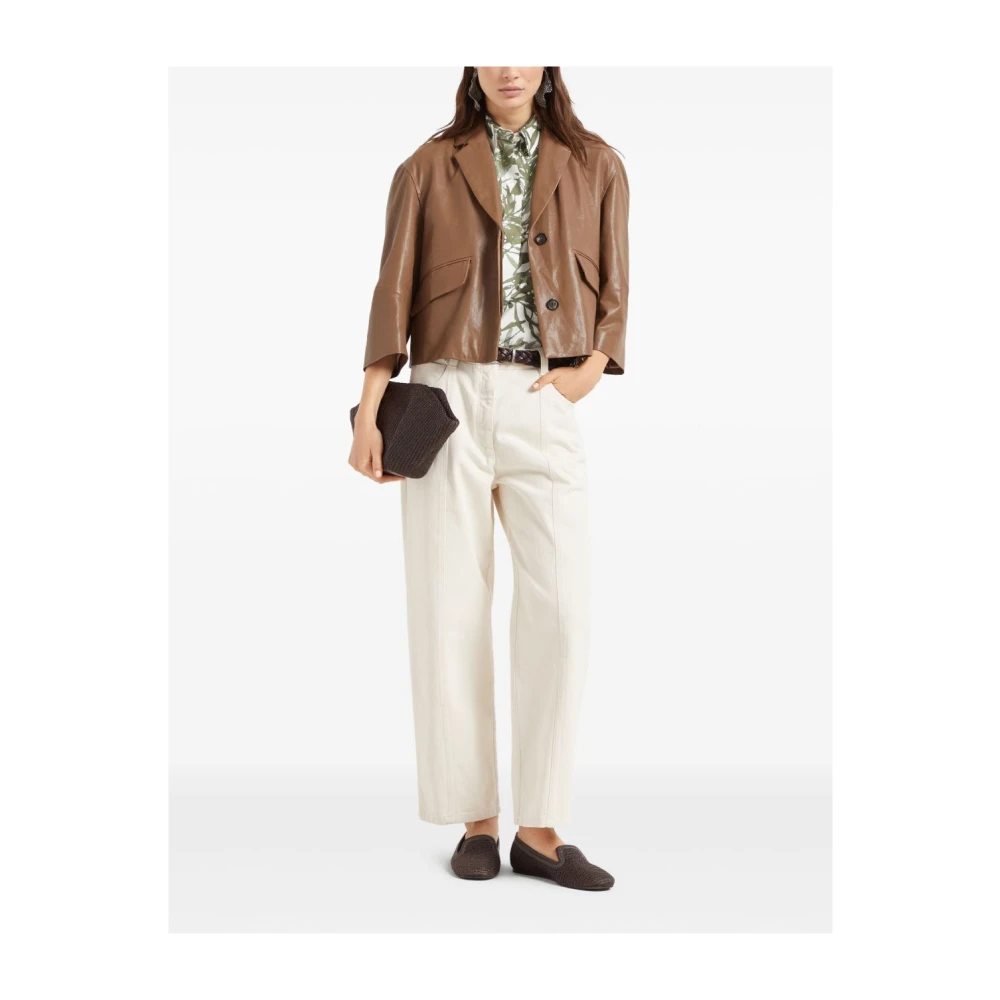 BRUNELLO CUCINELLI Beige Jeans voor Stijlvolle Look Beige Dames