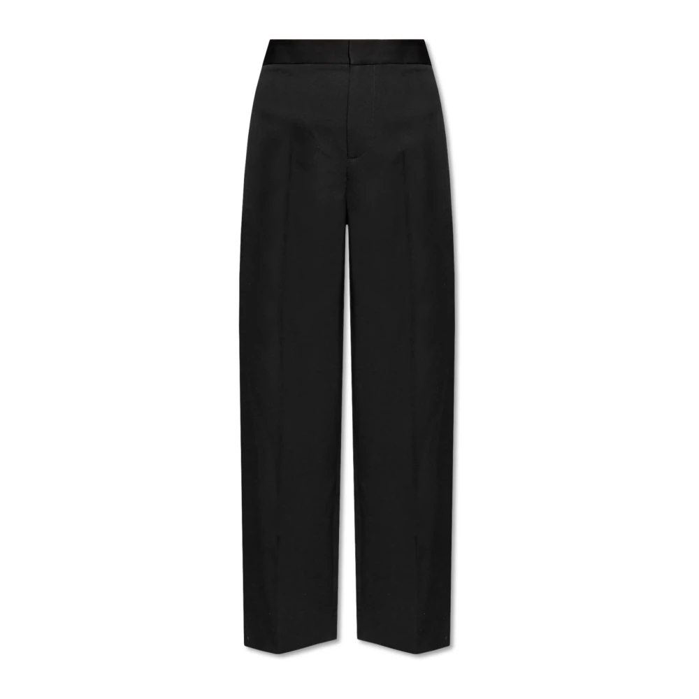 JW Anderson Wollen broek met vouw Black Dames