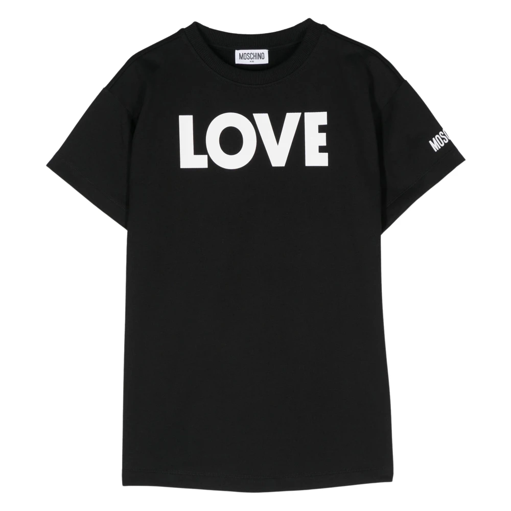 Moschino Girls Black Love Jersey Dress For