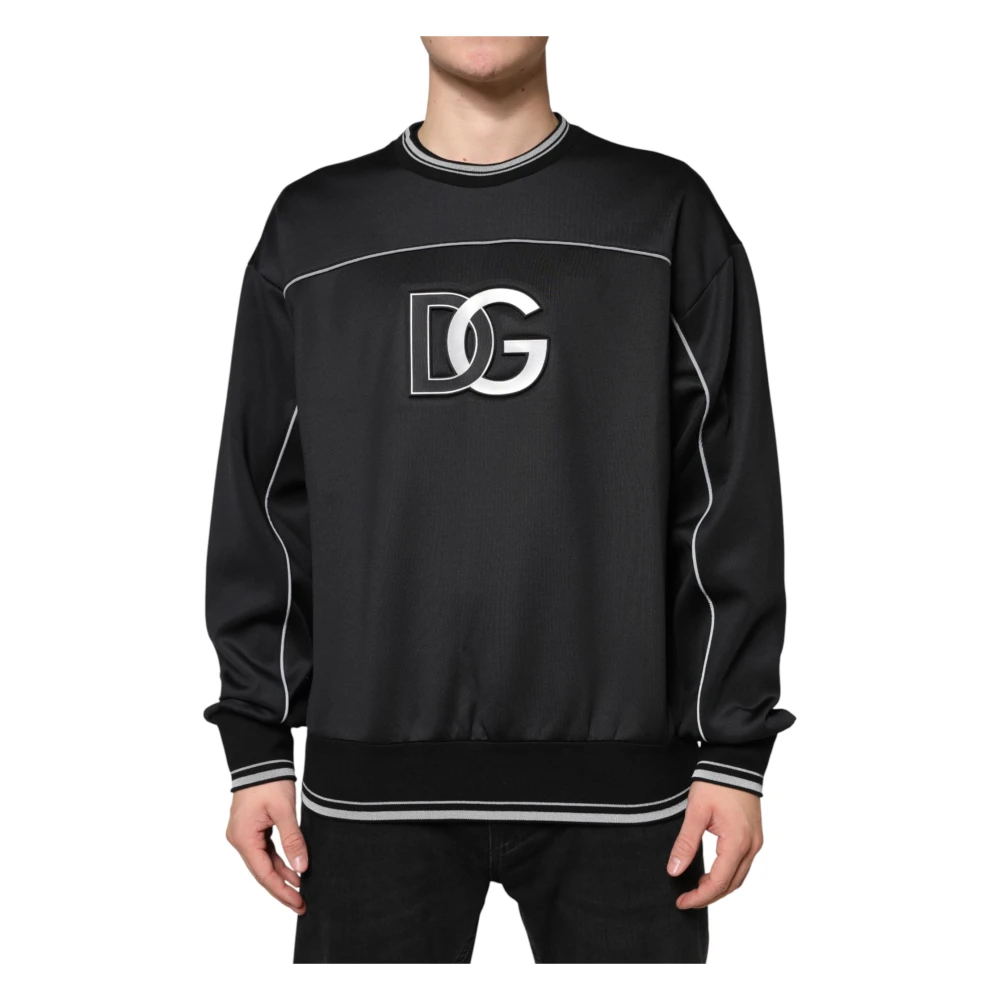 Dolce & Gabbana Men's Black Crew Neck Sweatshirt