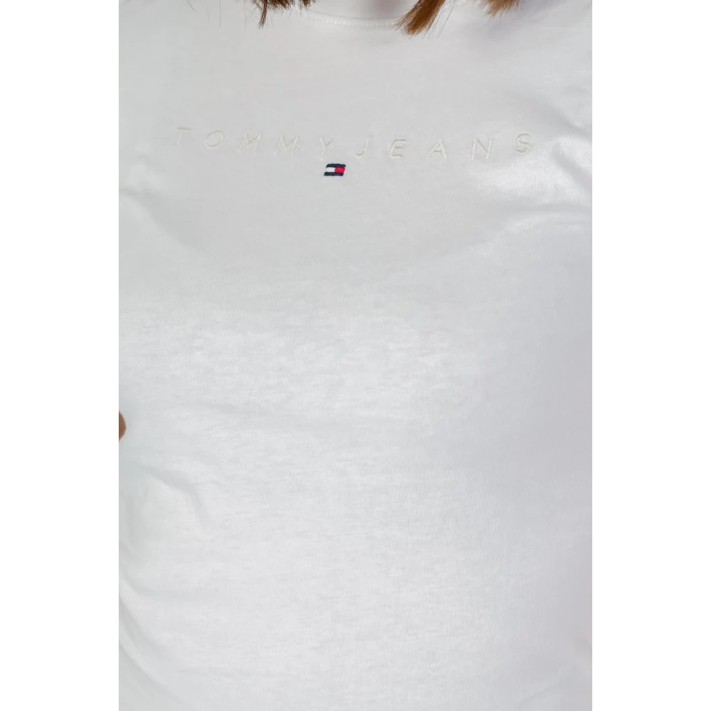 Tommy Jeans Transitional Cotton T-Shirt White Dames
