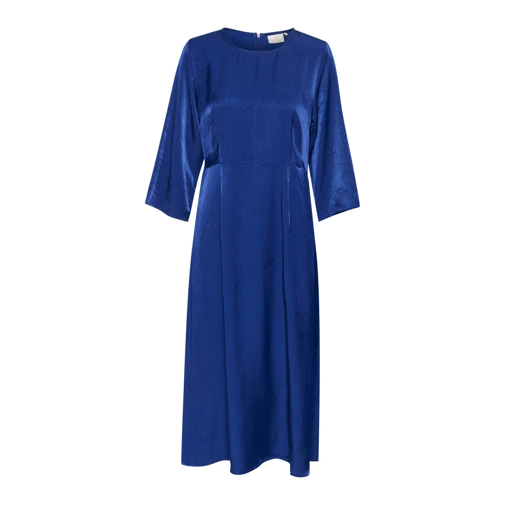 Kaffe Blauwe Beacon Jurk met ¾ Mouwen Blue Dames