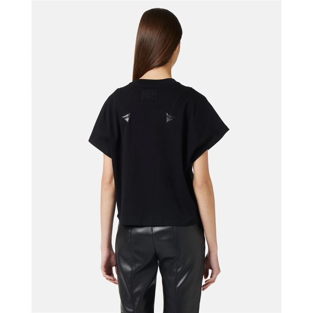 Iceberg Moderne T-shirt met ritsen Black Dames