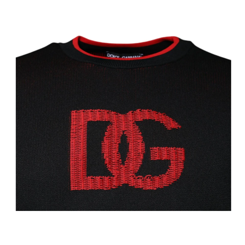 Dolce & Gabbana Logo Sweatshirt Sweater Zwart Rood Black Heren