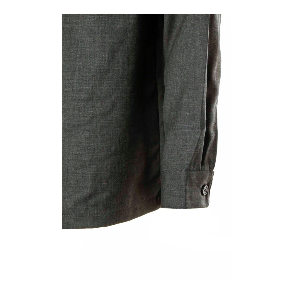 Samsøe Wollen Overshirt met Kraag Gray Heren