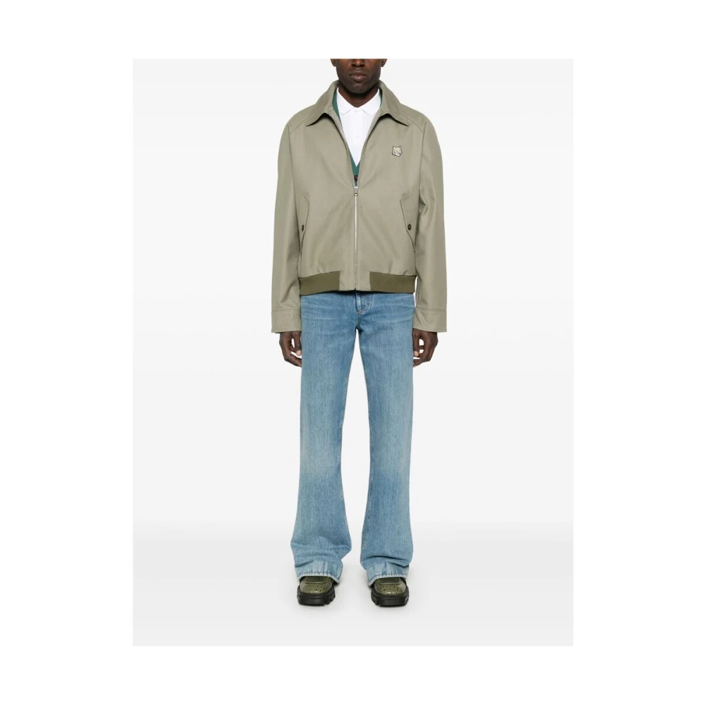 Maison Kitsuné Groene Fox Motief Buitenkleding Jas Green Heren