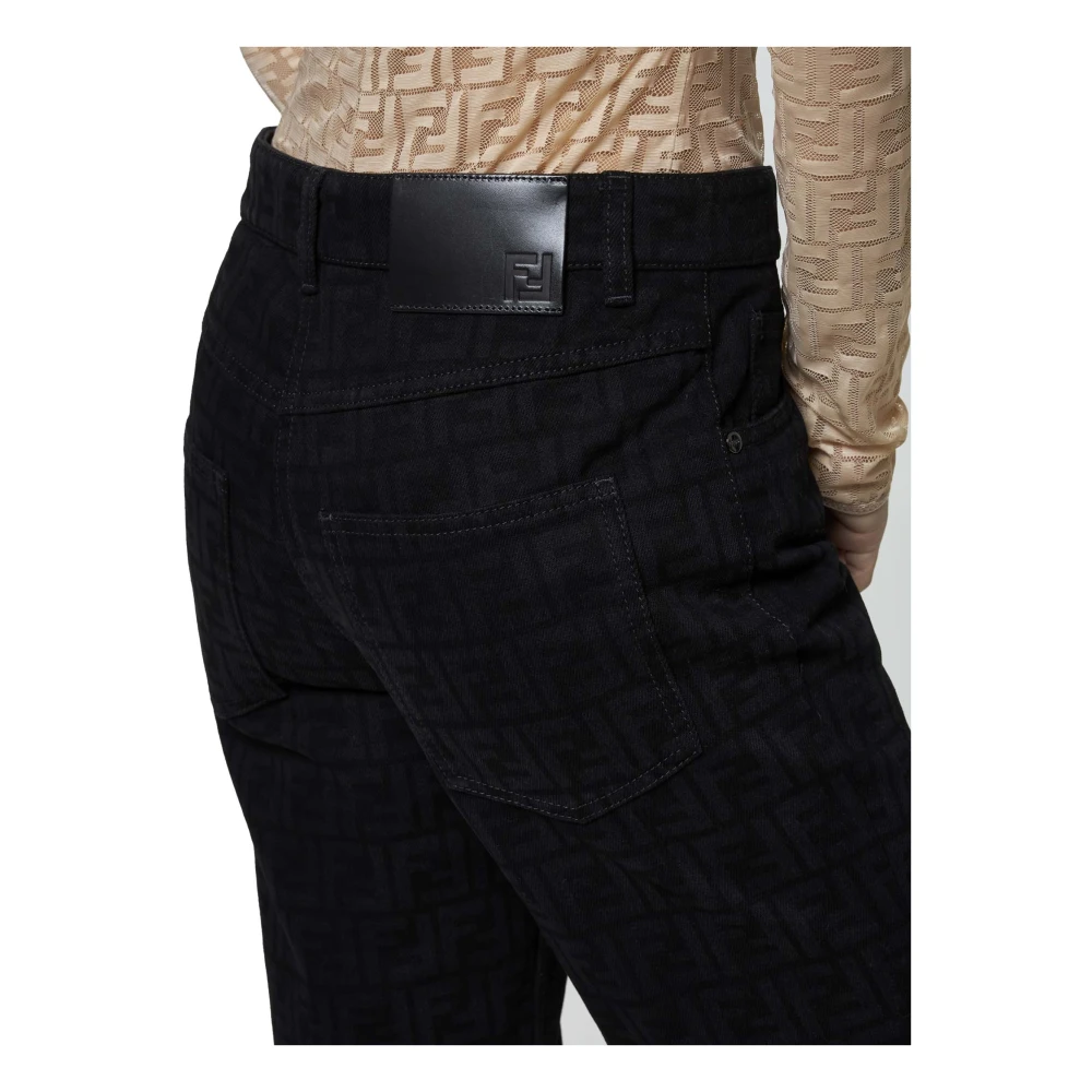 Fendi Zwarte suède double-breasted jas Black Dames