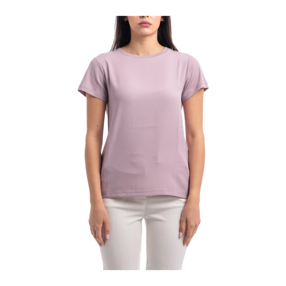 Seventy Zijden en Jersey Crewneck T-shirt Purple Dames
