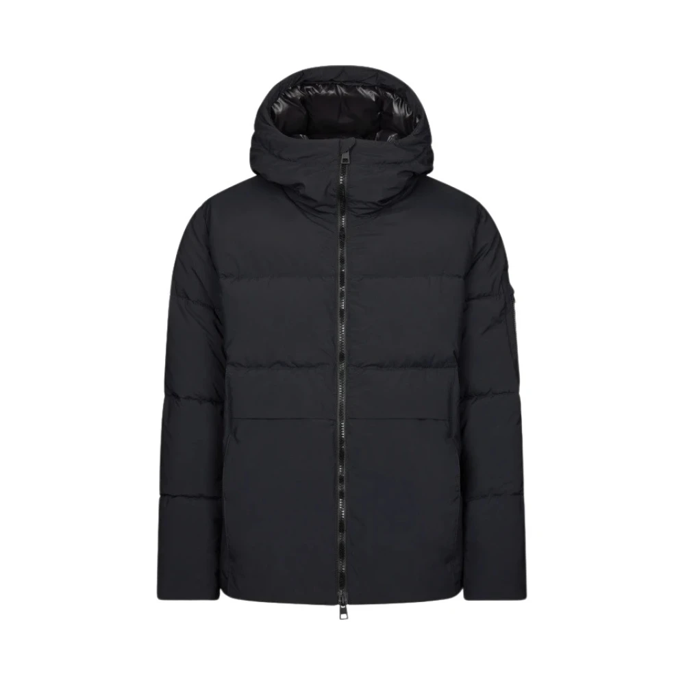 Dondup Reguliere Poplin en Nylon Pufferjas Blue Heren