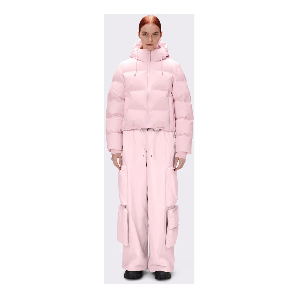 Rains Scandinavische Stijl Waterdichte Pufferjas Pink Dames