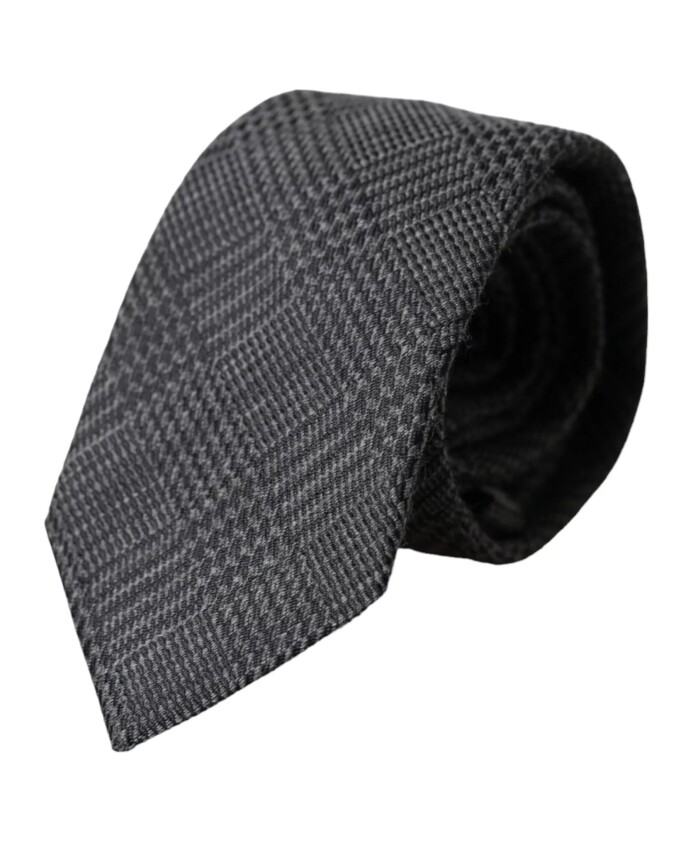 cravate-en-soie-a-carreaux-gris-fonce-pour-hommes