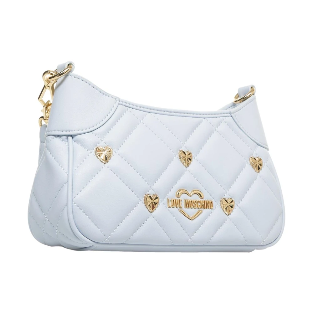 Love Moschino Blauwe Gewatteerde Mini Schoudertas Blue Dames