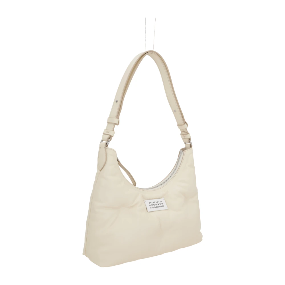 Maison Margiela Gewatteerde Hobo Tas in Ivoor Beige Dames