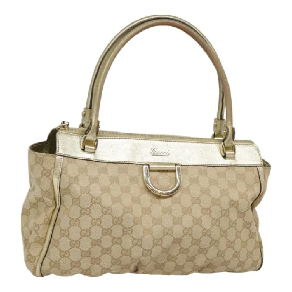 Gucci Vintage Pre-owned Canvas gucci-bags Beige Dames
