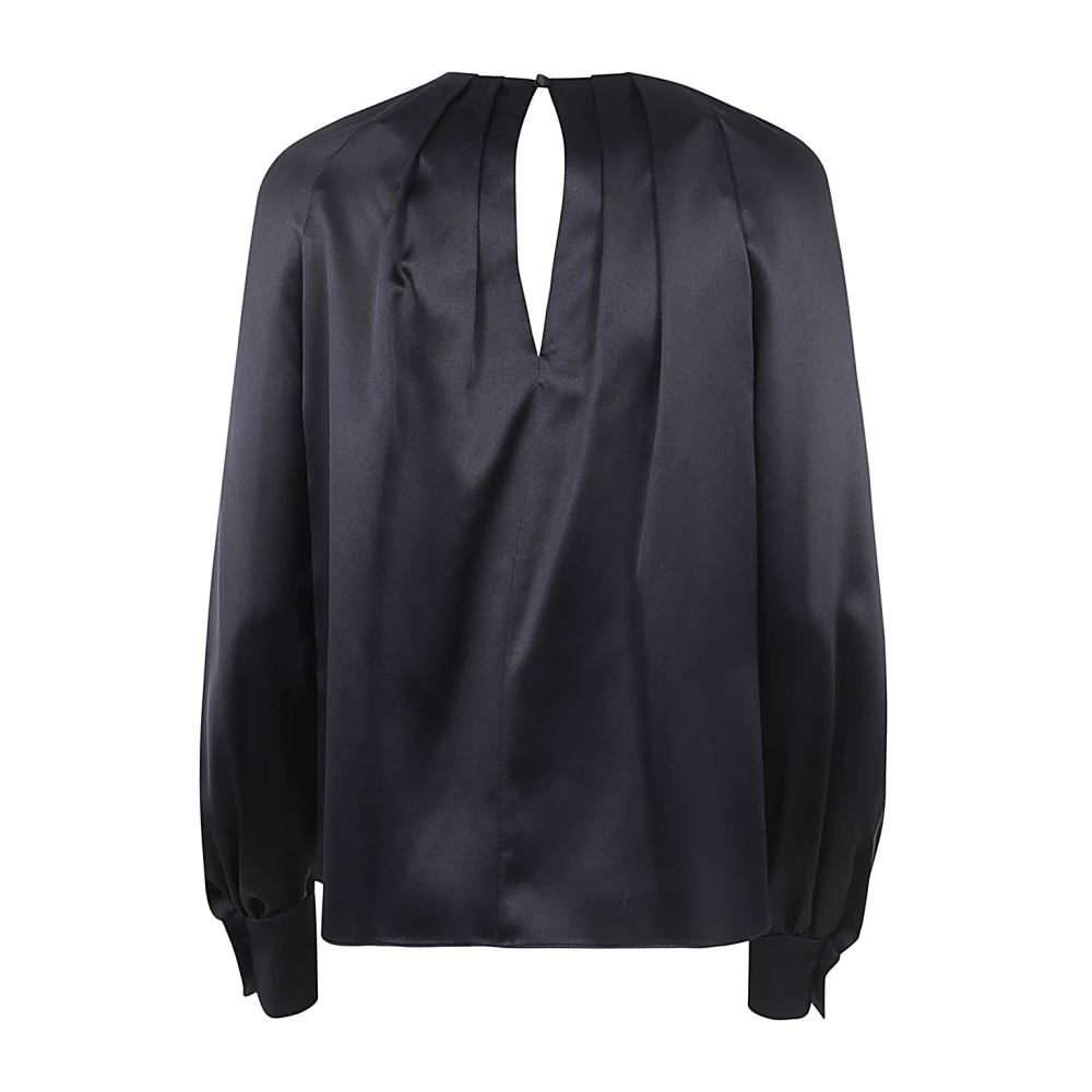 Max Mara Zwarte Key Blouse Ronde Hals Black Dames