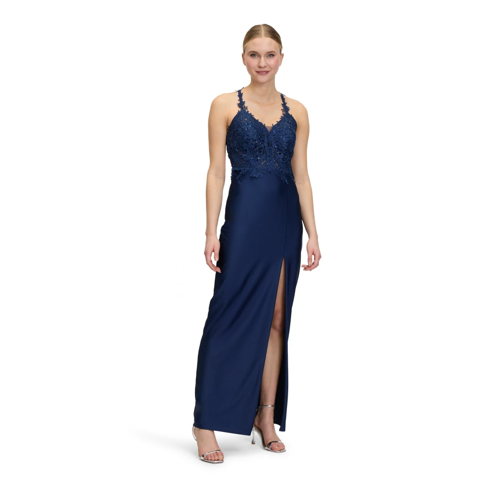 Vera Mont Avondjurk met Strass en Split Blue Dames