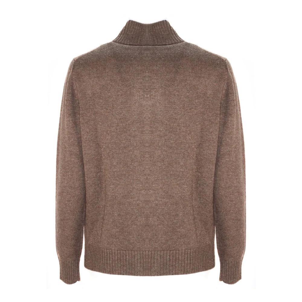 Kangra Bruine Wol Kasjmier Vest Hoge Kraag Brown Heren