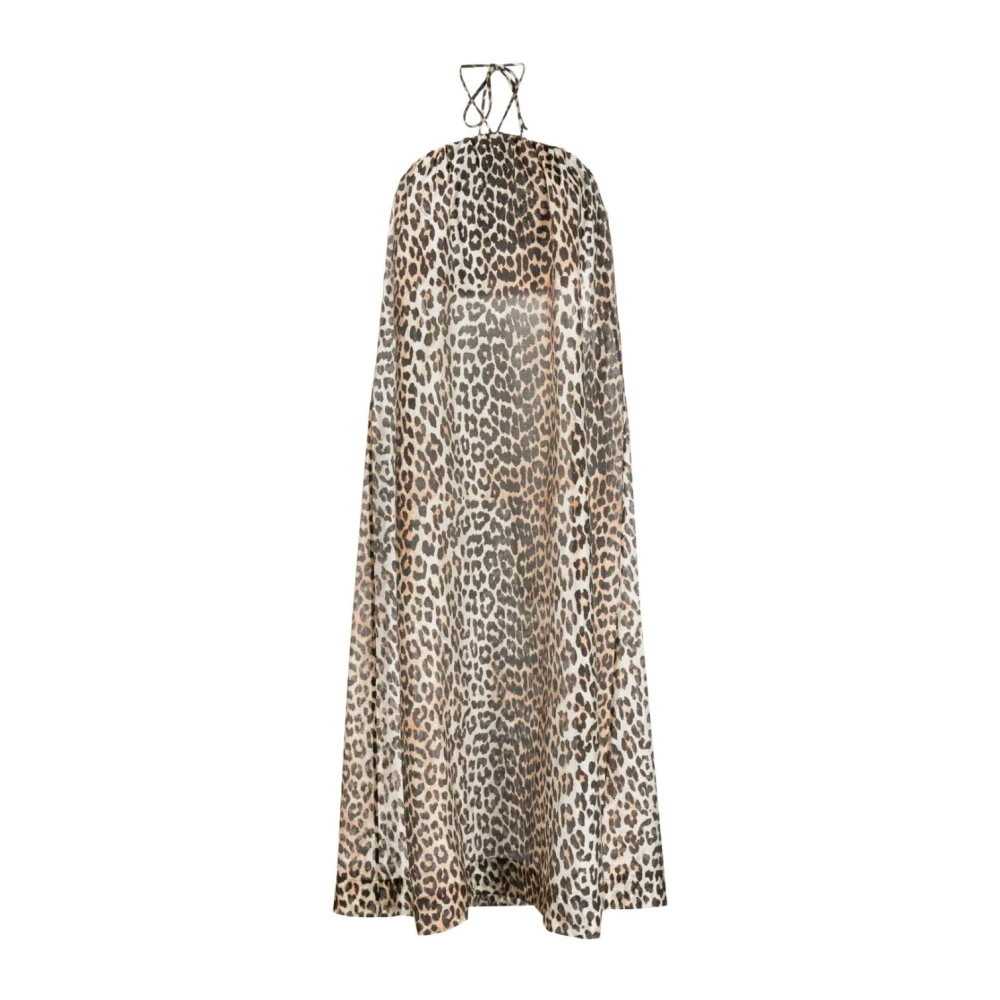 Ganni Maxi Strap Voile Jurk Multicolor Dames