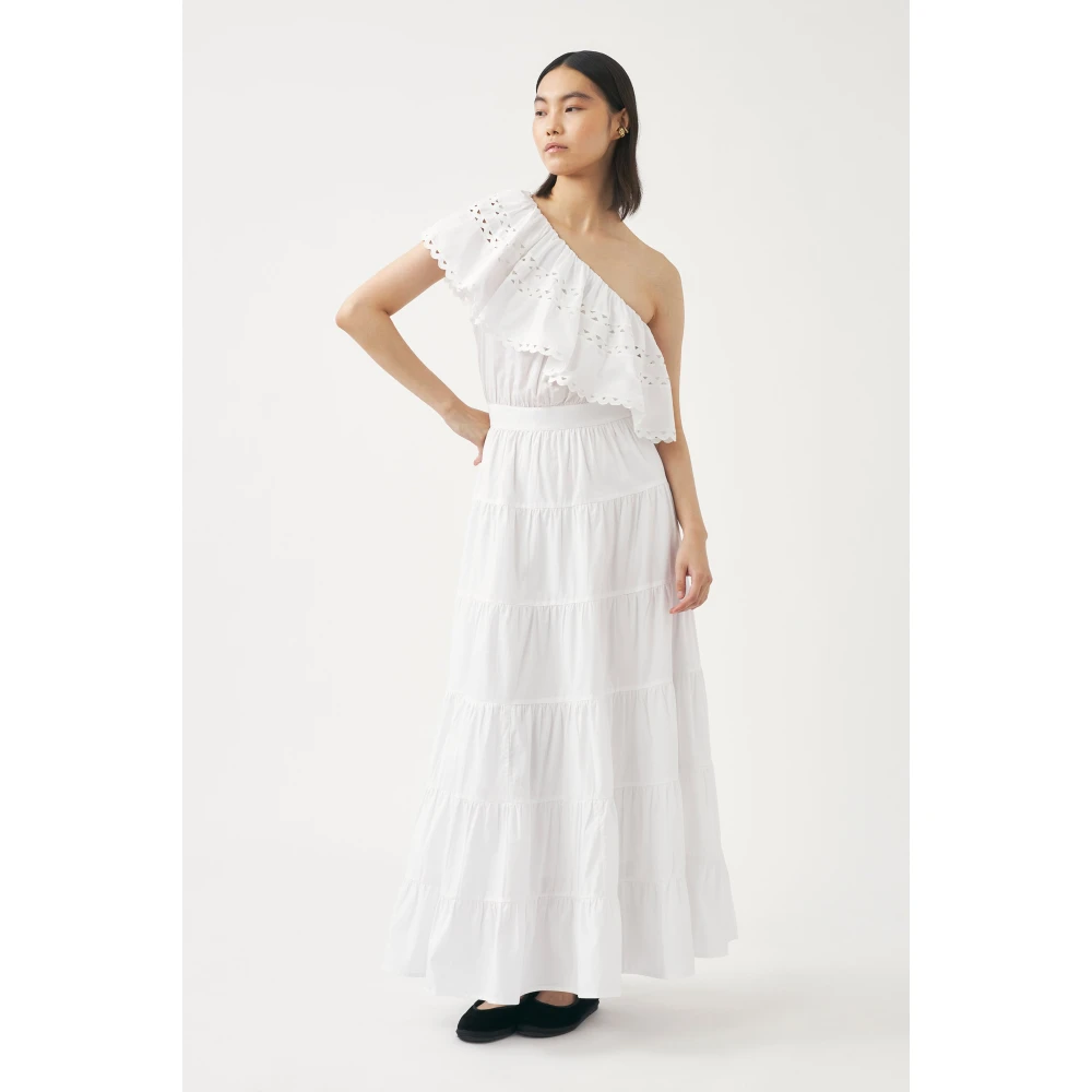 Antik batik Asymmetrische maxi jurk Rodo White Dames