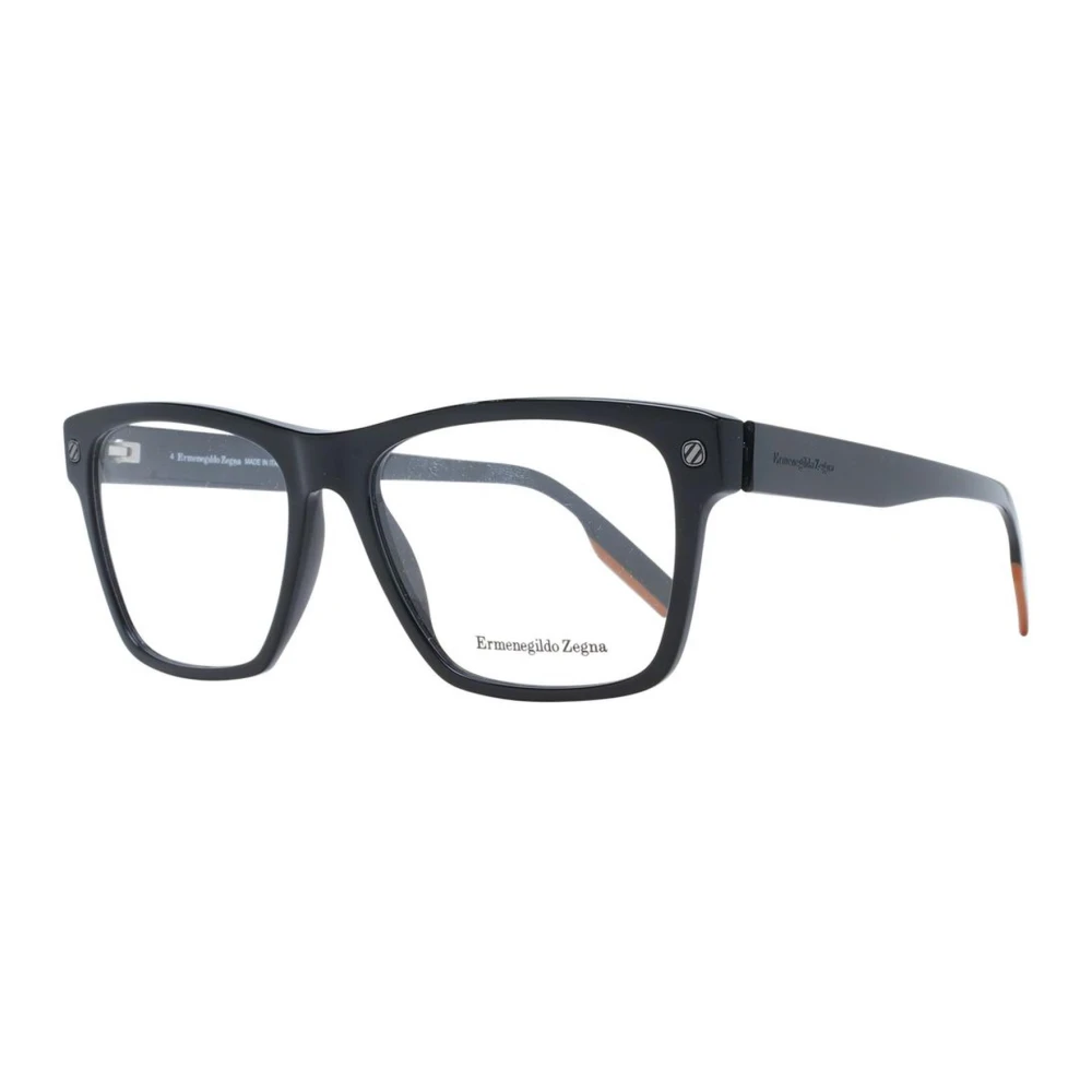 Ermenegildo Zegna Zwarte Rechthoekige Optische Brillen met Demo Lenzen Black Heren
