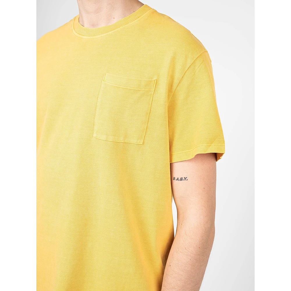 Pepe Jeans Casual Ronde Hals Tee met Zak Yellow Heren