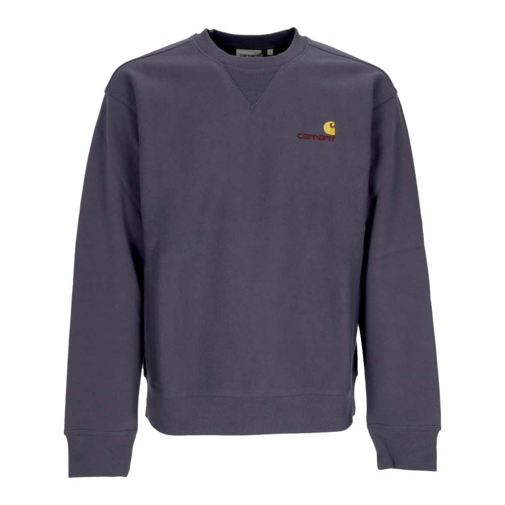 Carhartt WIP Script Sweat Crewneck Sweatshirt Soft Fit Blue Heren