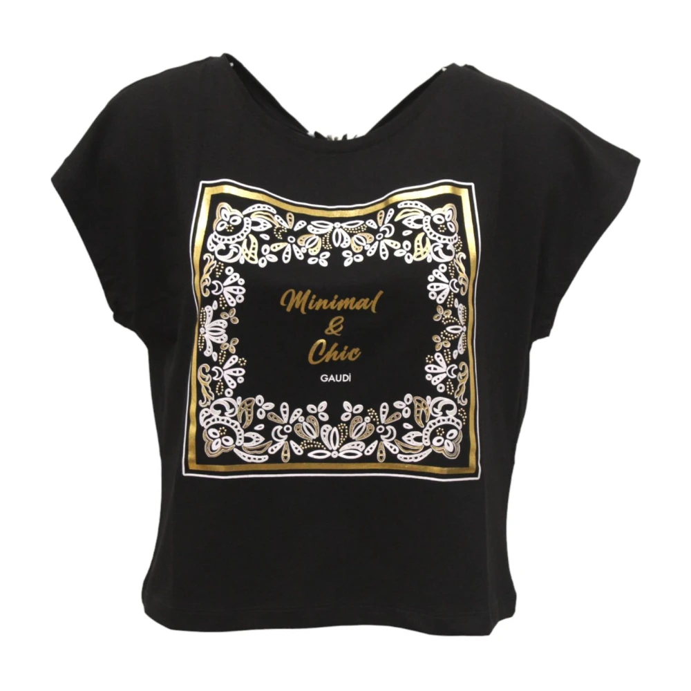 Gaudi Korte Mouw T-shirt Black Dames