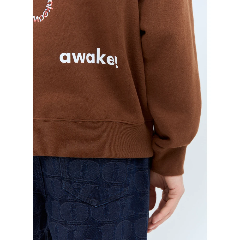 Awake NY Bloemstempel capuchontrui Brown Heren