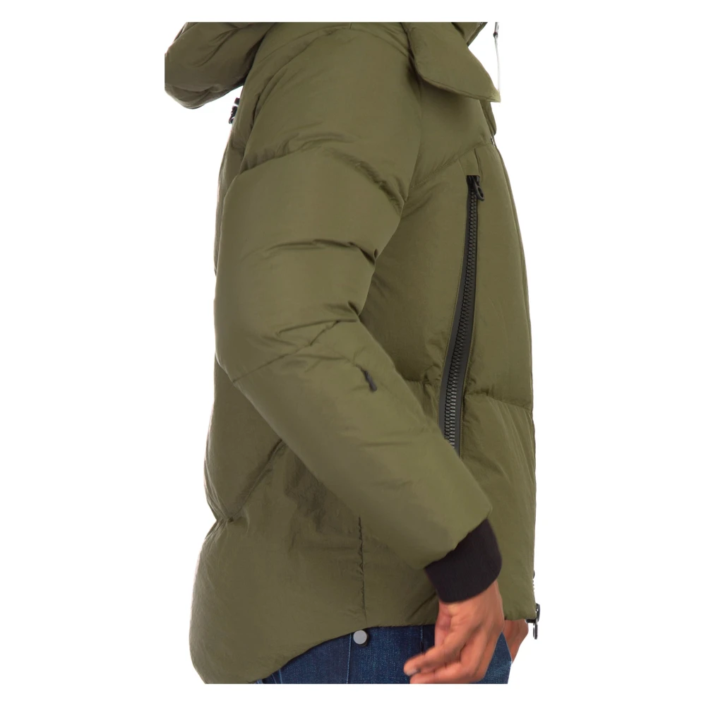 JG1 Gewatteerde Jas met Capuchon in Donker Olijf Green Heren