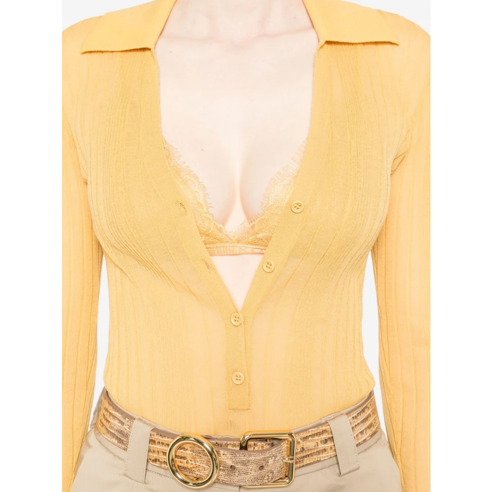 pinko Gele T-shirt voor vrouwen Yellow Dames