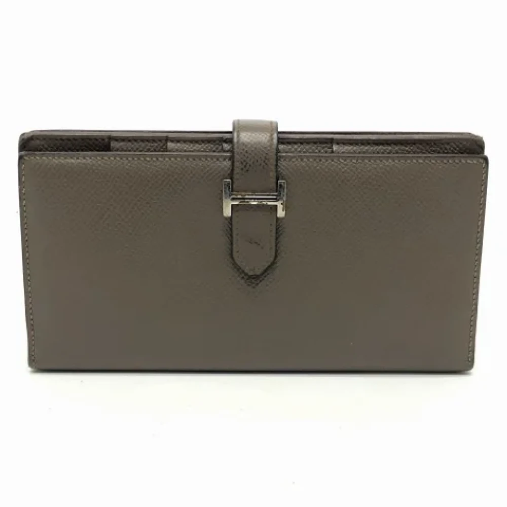 Hermès Vintage Pre-owned Leather wallets Gray Dames