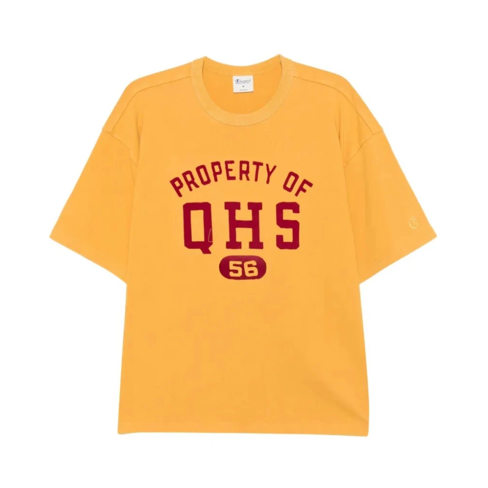 Champion Men's Yellow T-Shirts, S, Crewneck T-Shirt