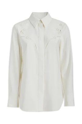 Broderie-Anglaise Silk Shirt