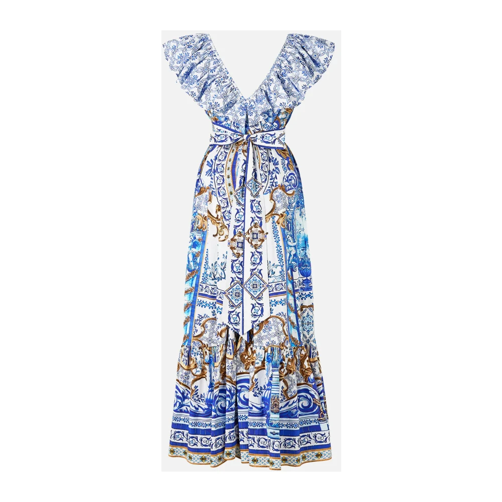 Camilla Frill Neck Jurk met Hardware Azul Adventures Blue Dames