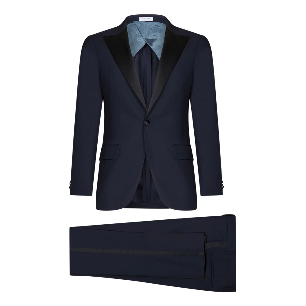 Boglioli Blauwe Single-Breasted Blazer en Broek Blue Heren