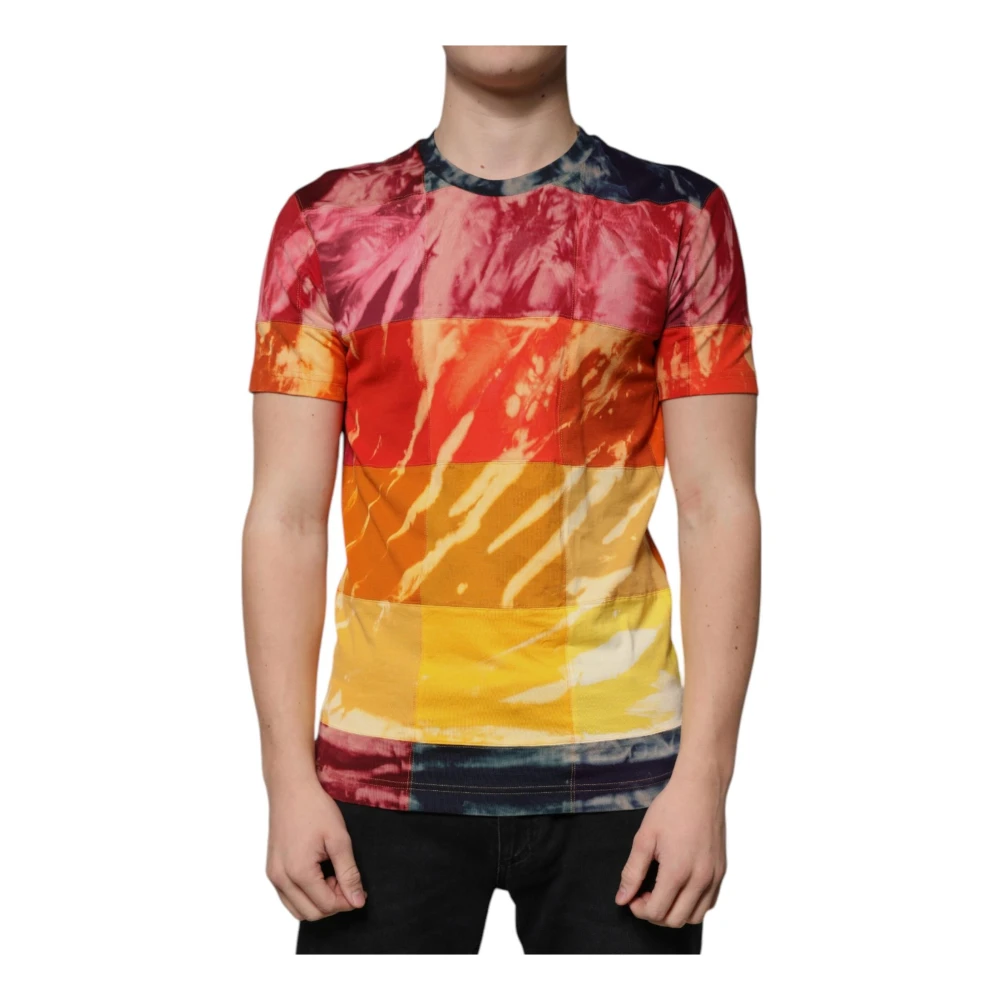 Dolce & Gabbana Multicolor Tie Dye Logo T-shirt Multicolor Heren