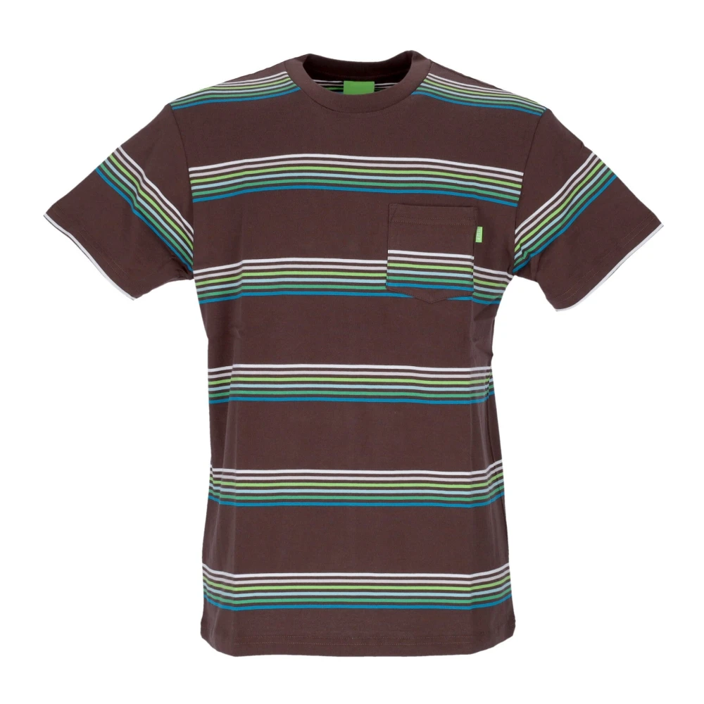 HUF Bruine Gestreepte Zak T-shirt Korte Mouw Brown Heren