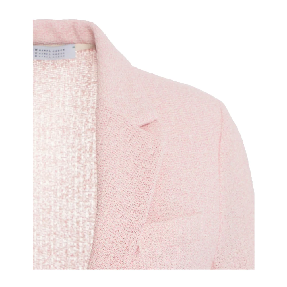 Harris Wharf London Roze Blazer Elegante Frisé Afwerking Pink Dames