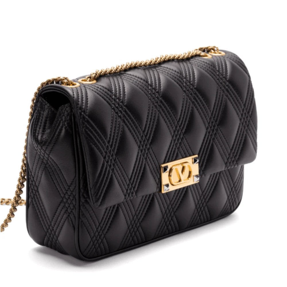 Valentino Zwarte schoudertas met kliksluiting Black Dames