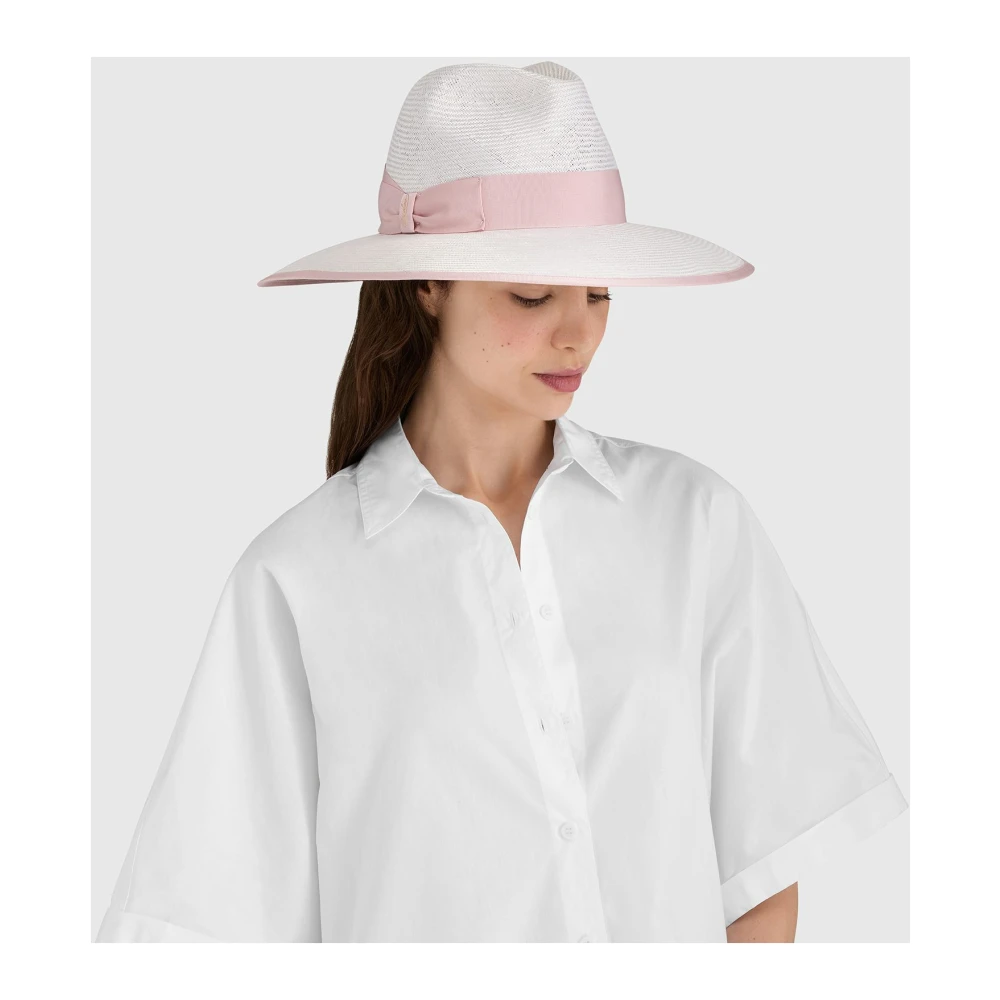 Borsalino Elegante Parasisol Hoed voor Zomerse Dagen White Dames
