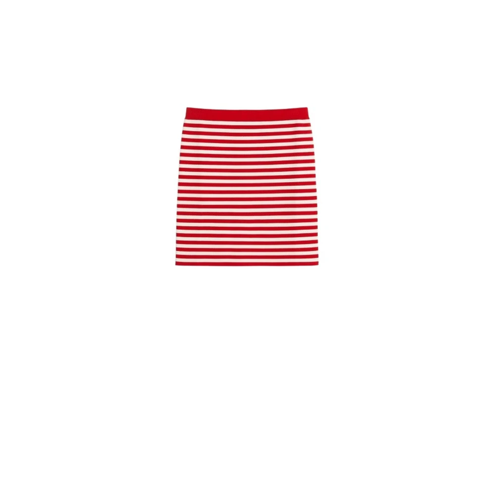 Max Mara Kleurrijke Gebreide Minirok Red Dames