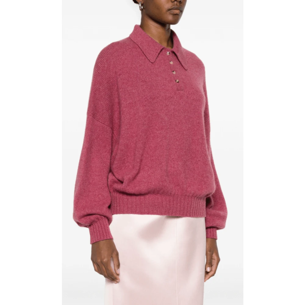 Khaite Geribbelde Polokraag Trui Pink Dames