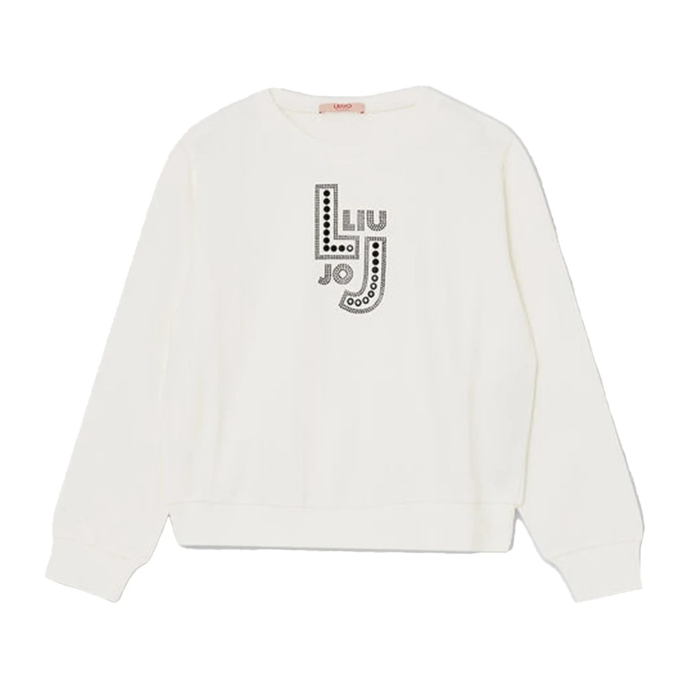 Liu Jo Glitter Logo Sweatshirt White, Flicka