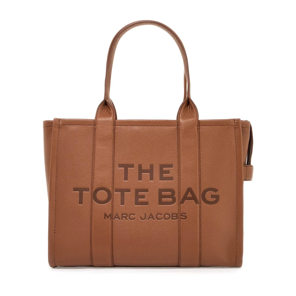 Marc Jacobs Gestructureerde Leren Tote Bag met Logo Brown Dames