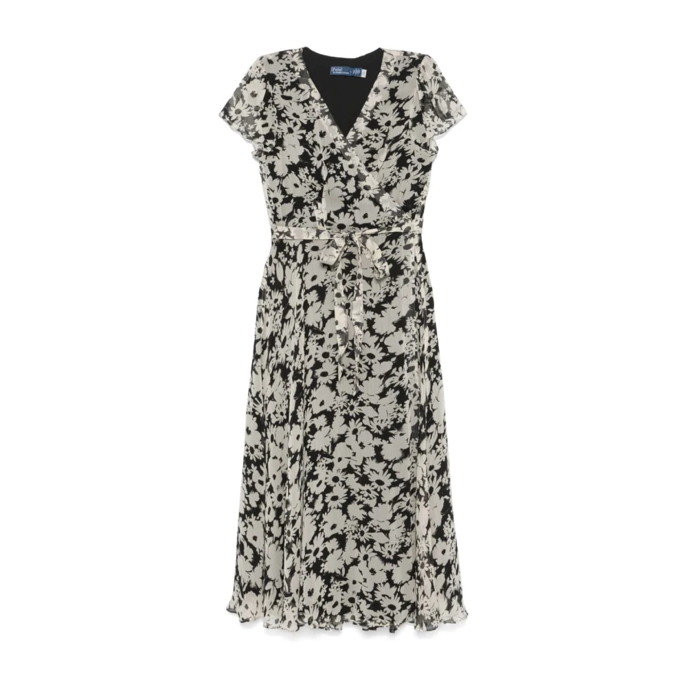 Ralph Lauren Textured Floral Midi Jurk Multicolor Dames