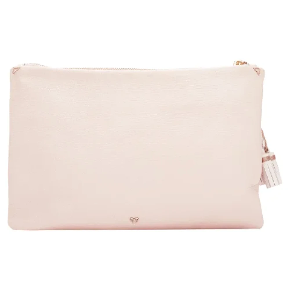 Anya Hindmarch Pre-owned Leather clutches Beige Dames