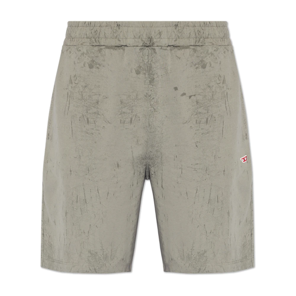 Diesel P-Crown-N1 shorts met logo Gray Heren