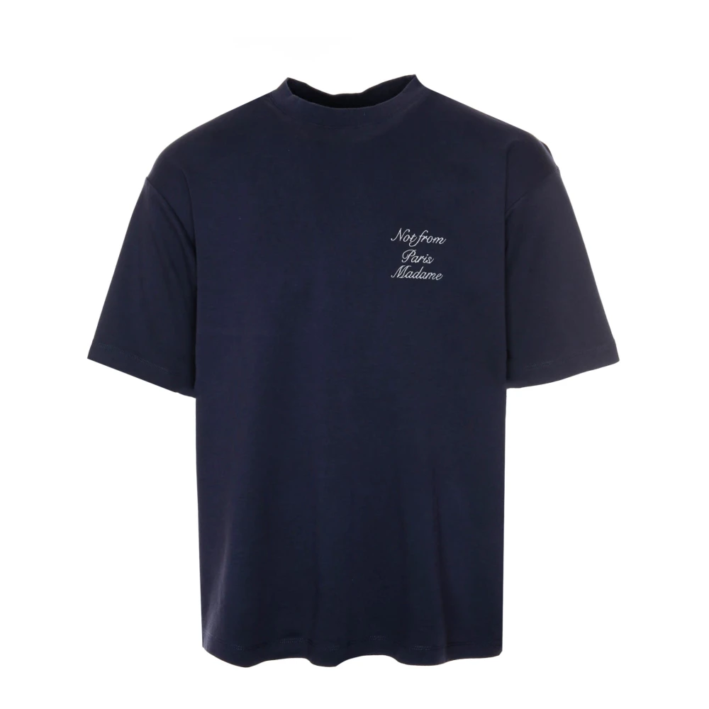 Drole de Monsieur Calligraphy Slogan T-Shirt Blue Heren