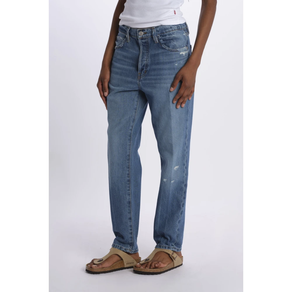 Frame Blauwe Denim Straight Leg Broek Blue Dames