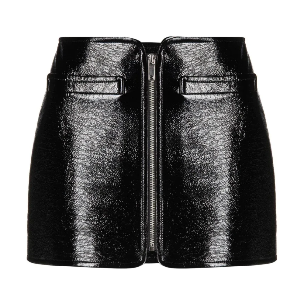 Courrèges Zwarte Katoenen Swallow Rok Black Dames